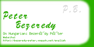 peter bezeredy business card